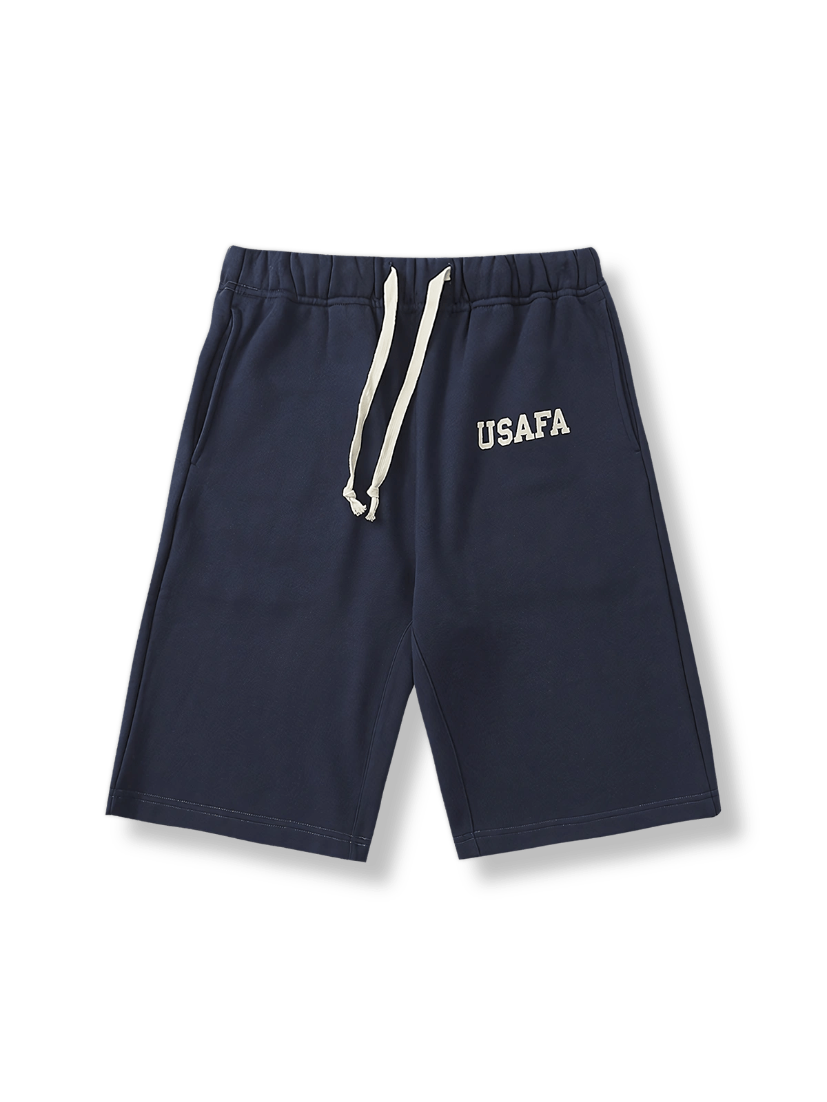 USAFAインスパイアのドローストリング付きミリタリーショートパンツ (リラックスフィット・コットン素材)