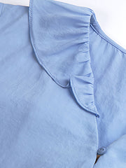 Vネック フリルスリーブ ブラウス