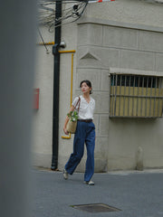 Vネック フリルスリーブ ブラウス