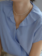 Vネック フリルスリーブ ブラウス