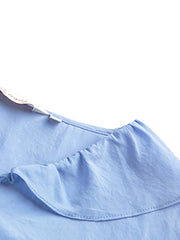 Vネック フリルスリーブ ブラウス