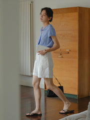 Vネック フリルスリーブ ブラウス