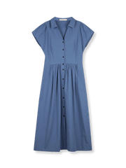 Vネックウエスト シンチングロングドレス