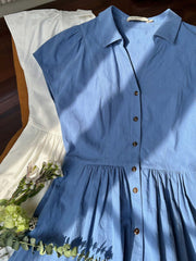 Vネックウエスト シンチングロングドレス