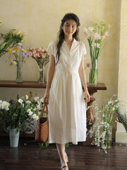 Vネックウエスト シンチングロングドレス