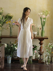 Vネックウエスト シンチングロングドレス