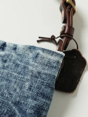 ベジタブルタンニンレザーデニムホーボーバッグ