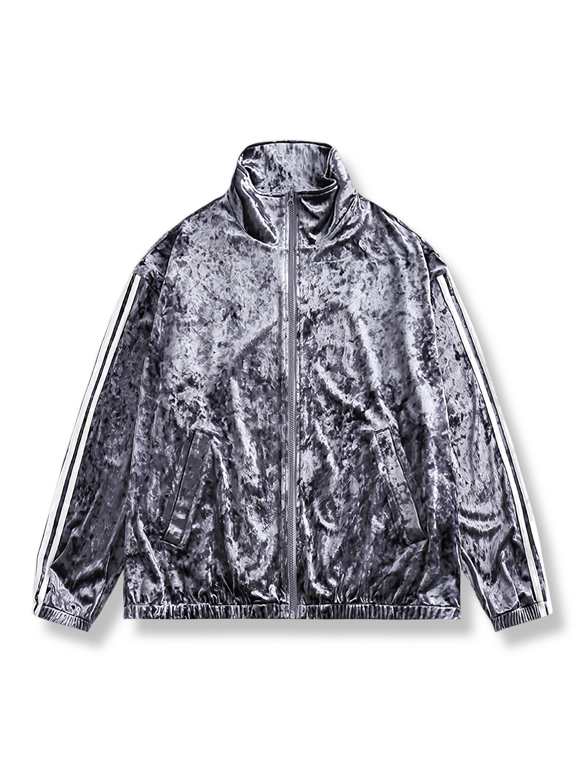 ダイヤモンドベロアの光沢が特徴的なスポーツジャケット。