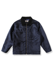 唐草模様をエンボス加工したベルベット素材のミシガンワークジャケット。