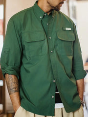 ヴィンテージグリーン ワークシャツジャケット