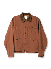 ヴィンテージワークポケットジャケット ブラウン コーデュロイ襟 ワークスタイル アメカジ メンズ ヴィンテージ ジャケット