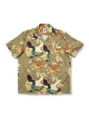 虎と孔雀のプリントが特徴の1950年代ヴィンテージ開襟シャツ
