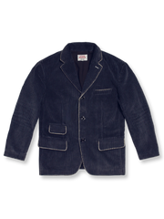 高密度子母コーデュロイのヴィンテージアメリカンスタイルスーツ。手作業水洗い加工と黒コットン裏地で唯一無二の風合いを楽しめる一着。