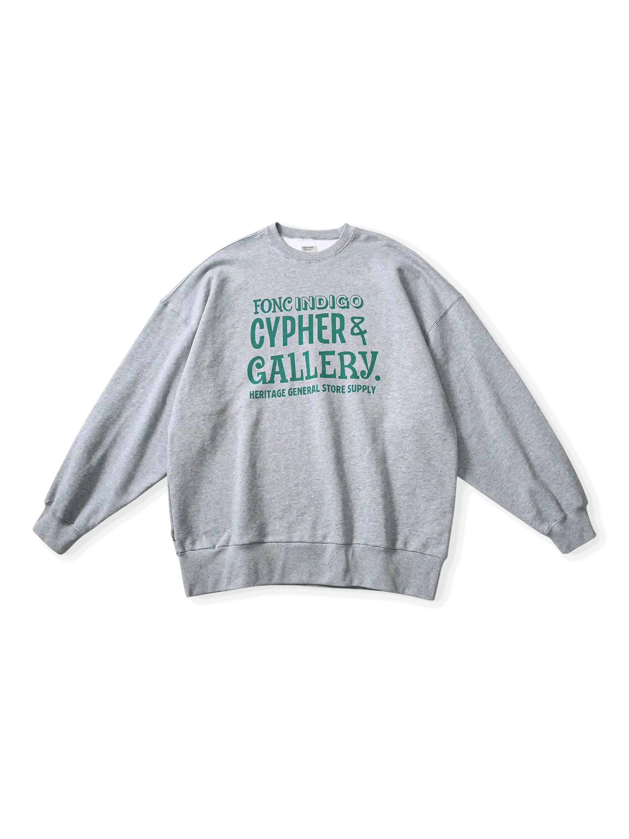 ヴィンテージアメリカンプリントが特徴の厚手コットンスウェット。ルーズシルエットで快適な着心地。