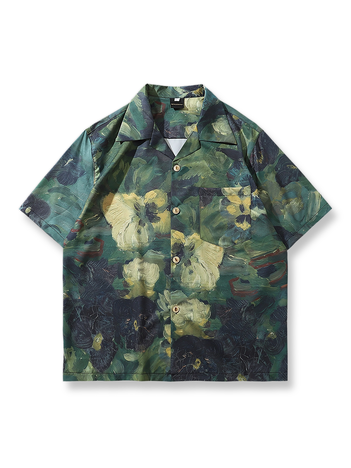 ヴィンテージアートグラフィティオープンカラーシャツの前面が見える商品画像