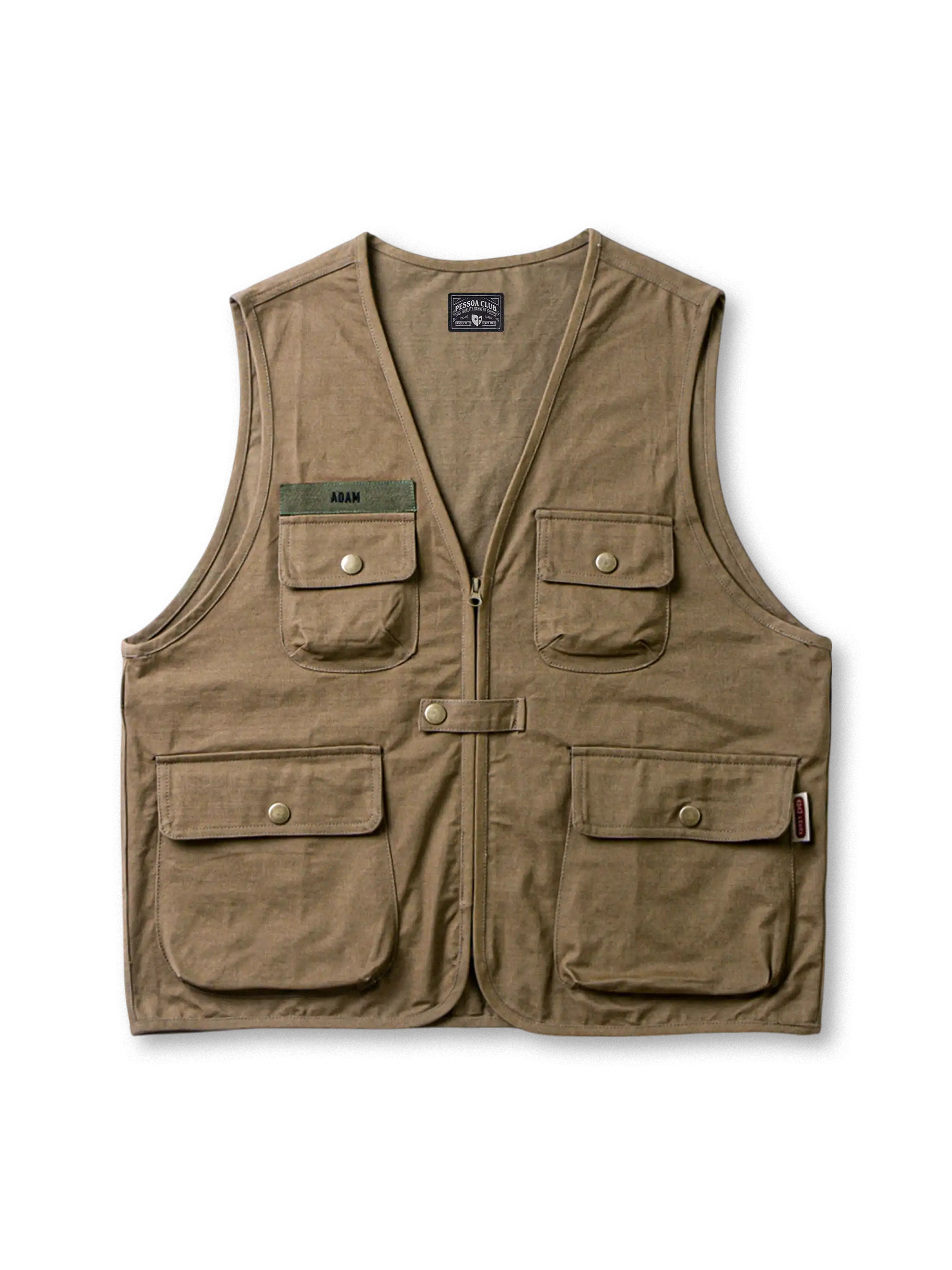 ヴィンテージカーゴポケットワークベスト前面画像