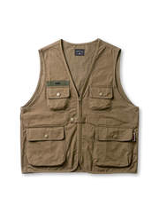 ヴィンテージカーゴポケットワークベスト前面画像