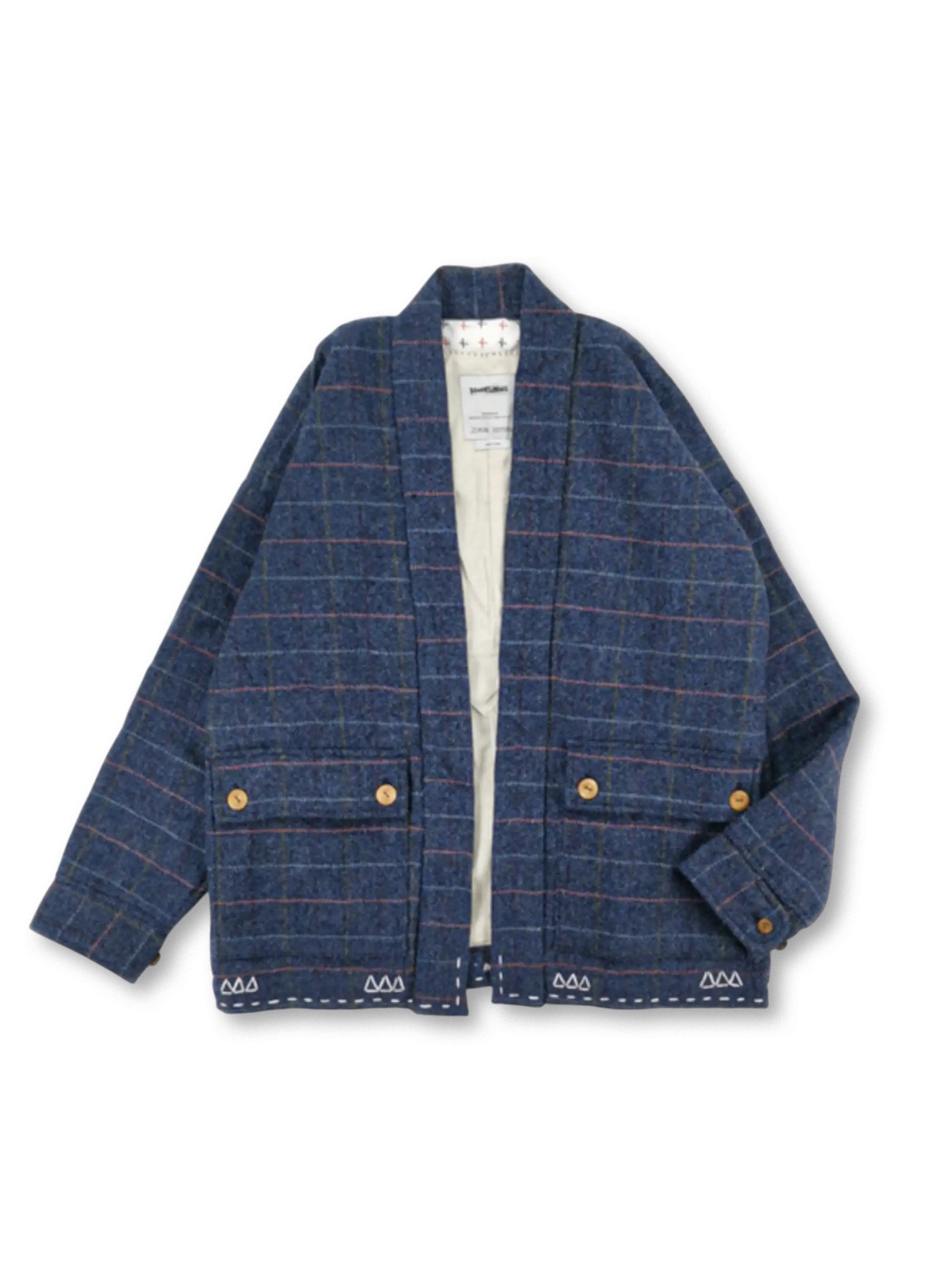厚手ウールとアンティーク加工が特徴のヴィンテージチェックジャケット