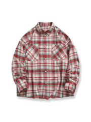 ヴィンテージチェック柄長袖シャツの前面が見える商品画像