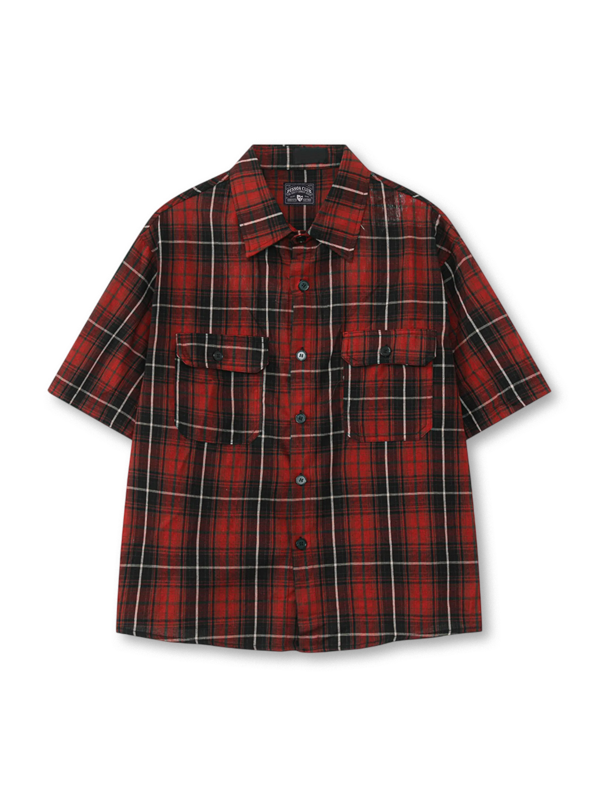 90年代ワークシャツとアウトドアギアに着想を得たコットンフランネル素材のチェック半袖シャツ