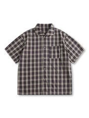 ヴィンテージ感あふれるマドラスチェック柄の薄手コットンワークシャツ