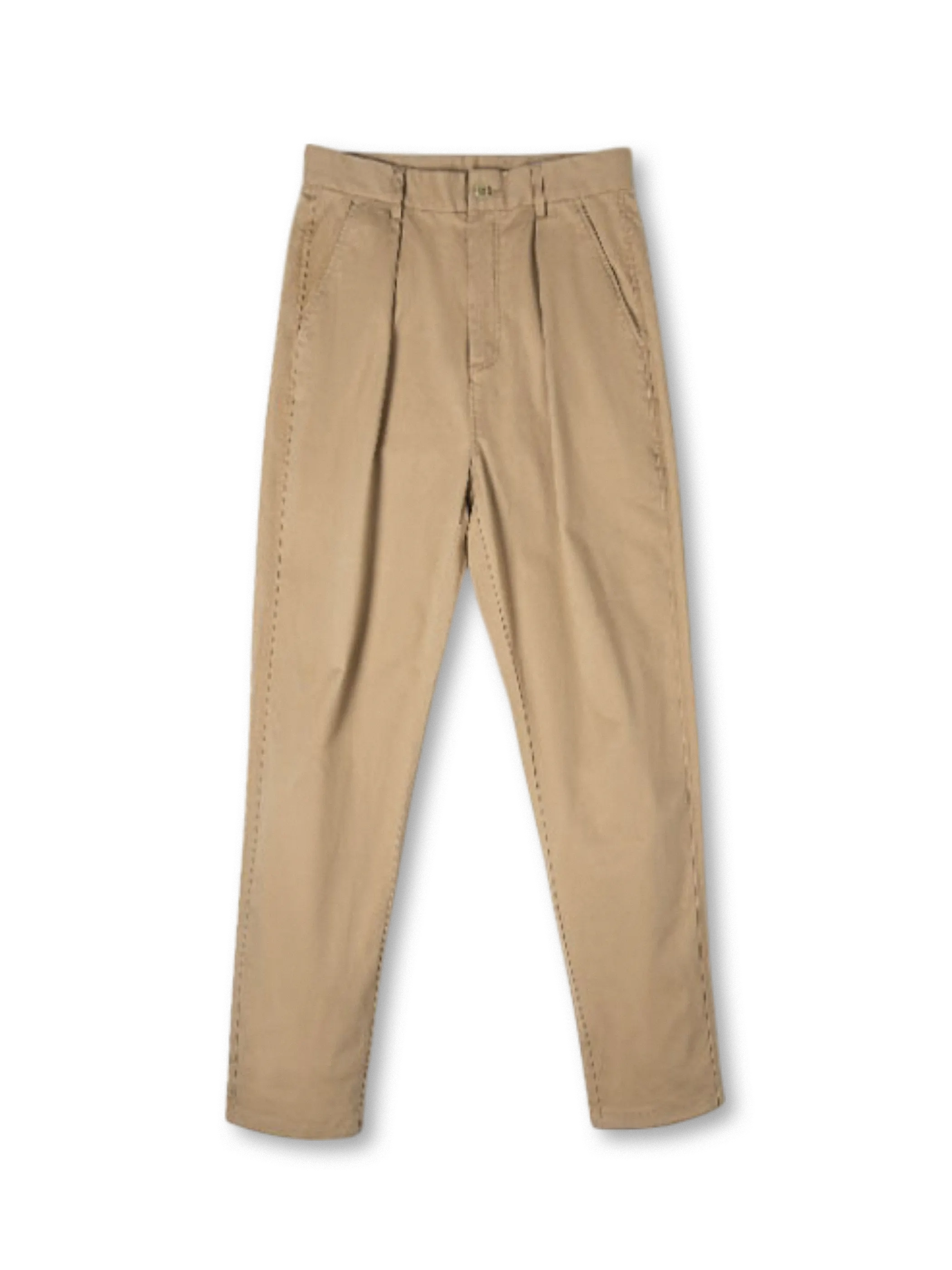 ストレッチ混紡素材を使用したクラシックなヴィンテージチノテーパードパンツ