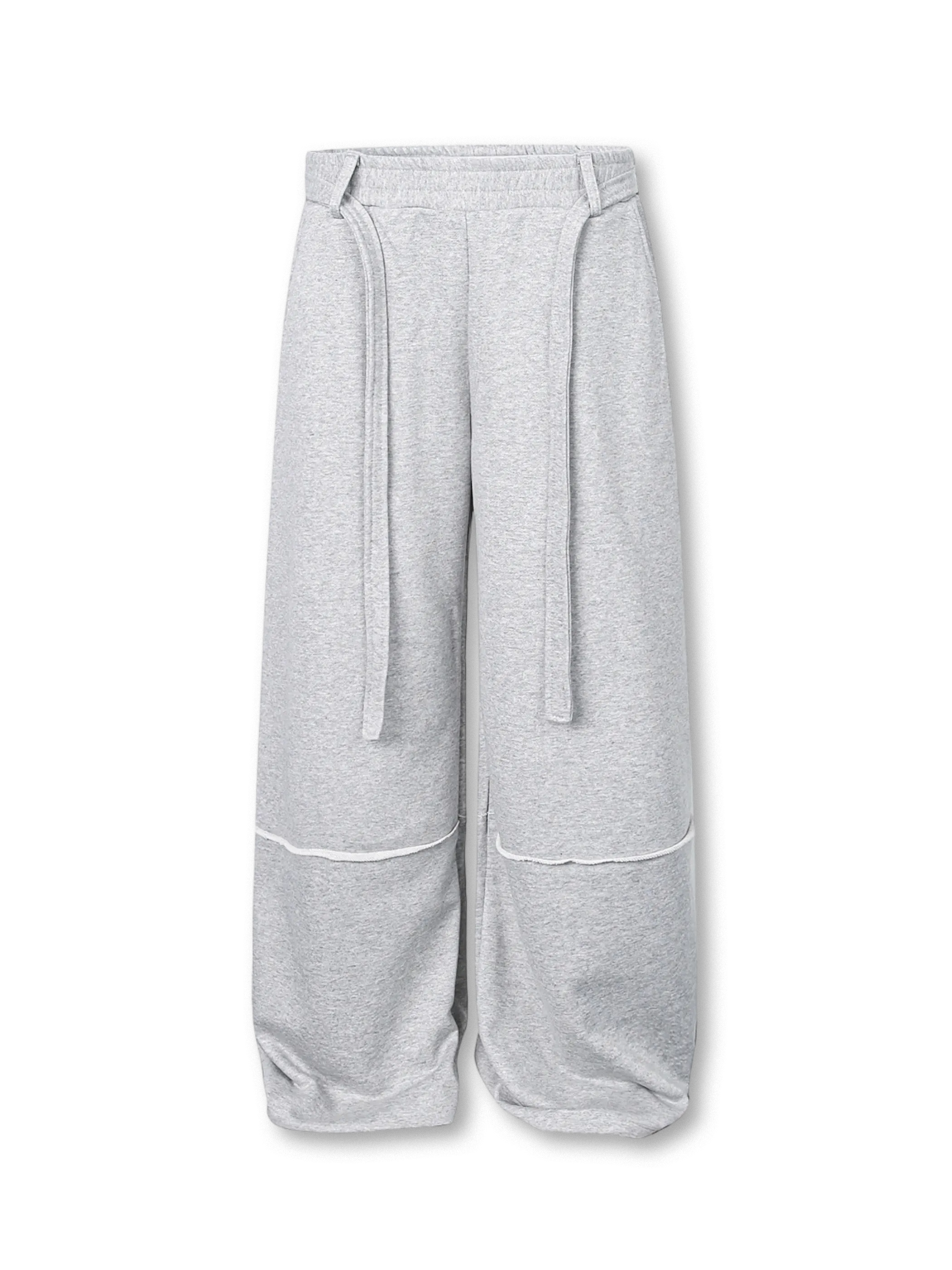 切り替えシームとドローストリング付きのリラックスワイドスウェットパンツ