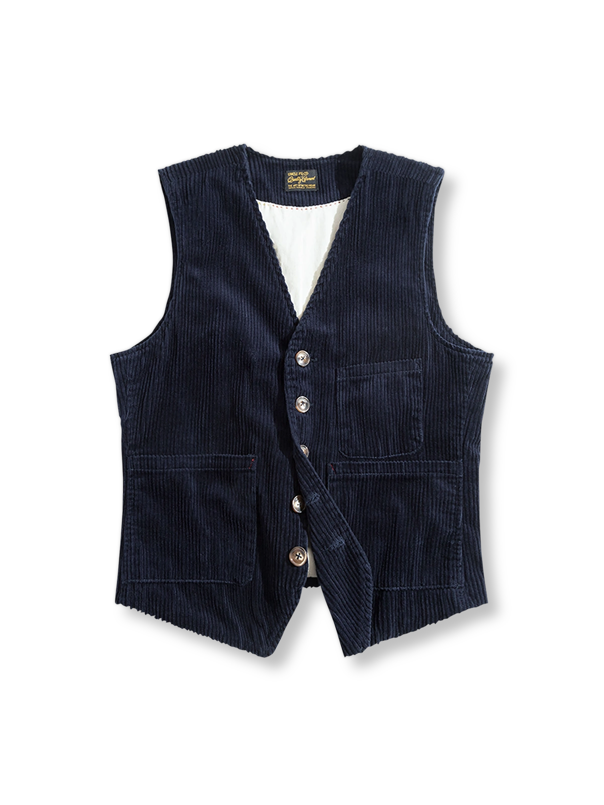 コーデュロイ生地とパリバックルが映えるヴィンテージハンティングベスト