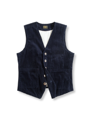 コーデュロイ生地とパリバックルが映えるヴィンテージハンティングベスト