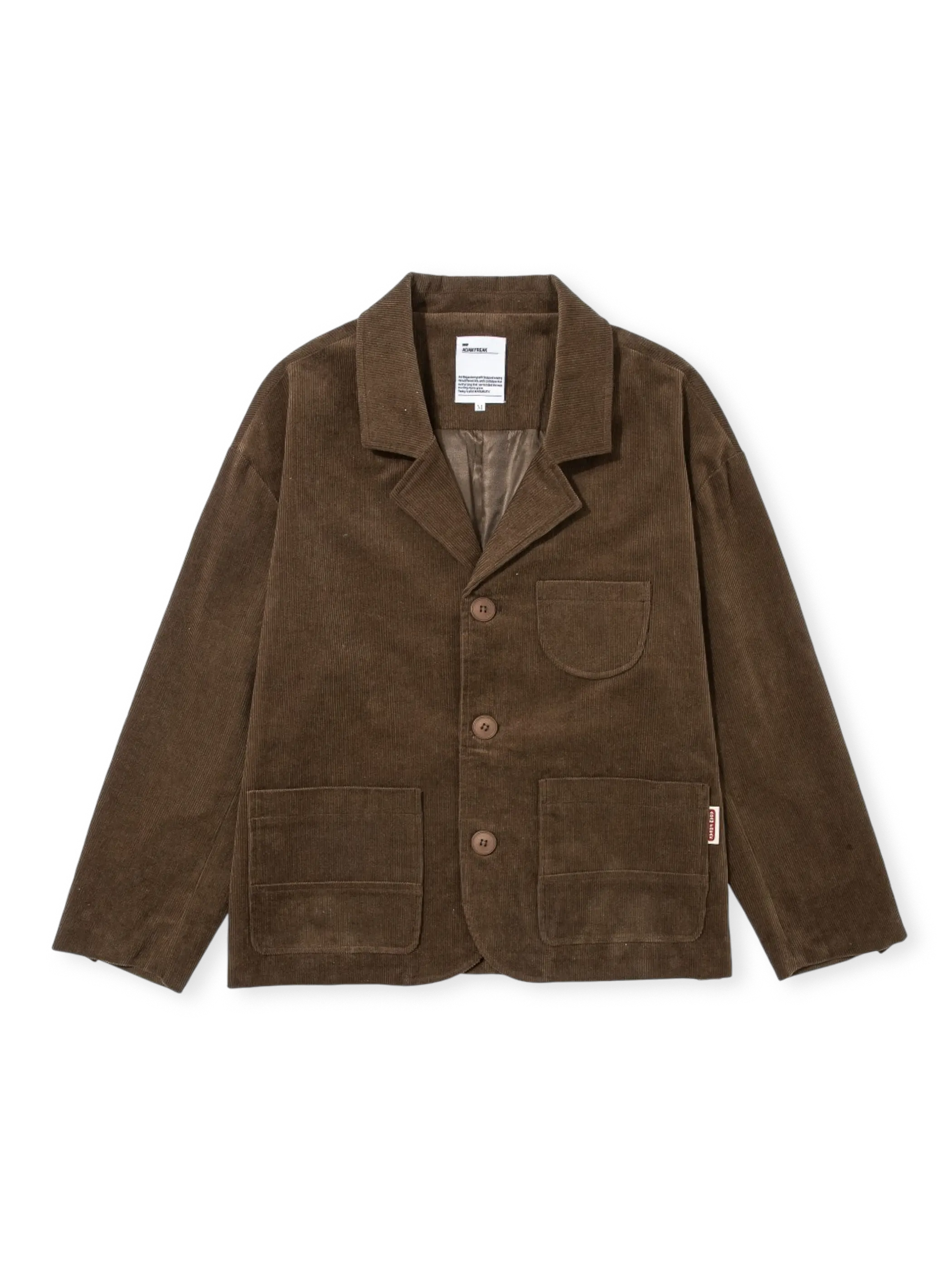 綿100%コーデュロイ生地使用のマルチポケット付きヴィンテージジャケット。ノッチドラペルとシングルボタン付き。