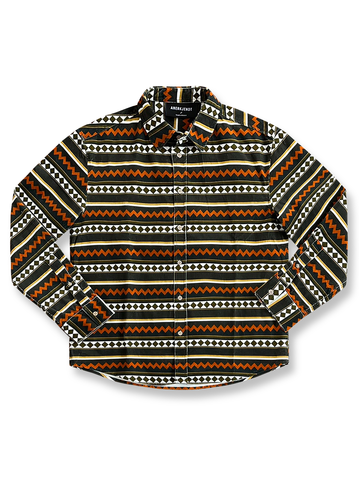 ヴィンテージ感あふれるワイドカラーコーデュロイ長袖シャツ