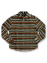 ヴィンテージ感あふれるワイドカラーコーデュロイ長袖シャツ