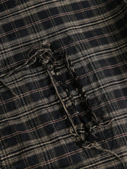 ヴィンテージダメージチェック半袖シャツ