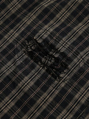 ヴィンテージダメージチェック半袖シャツ