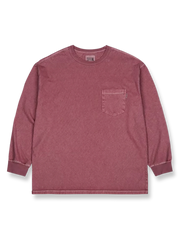 染洗加工を施したヴィンテージ風長袖Tシャツ