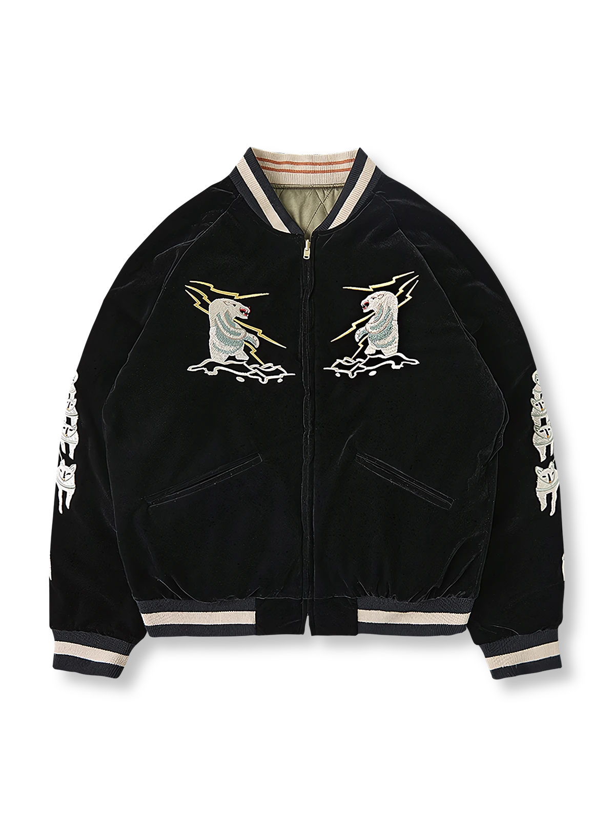 1950年代アラスカ記念ジャケットを現代的に再現したリバーシブルスカジャン