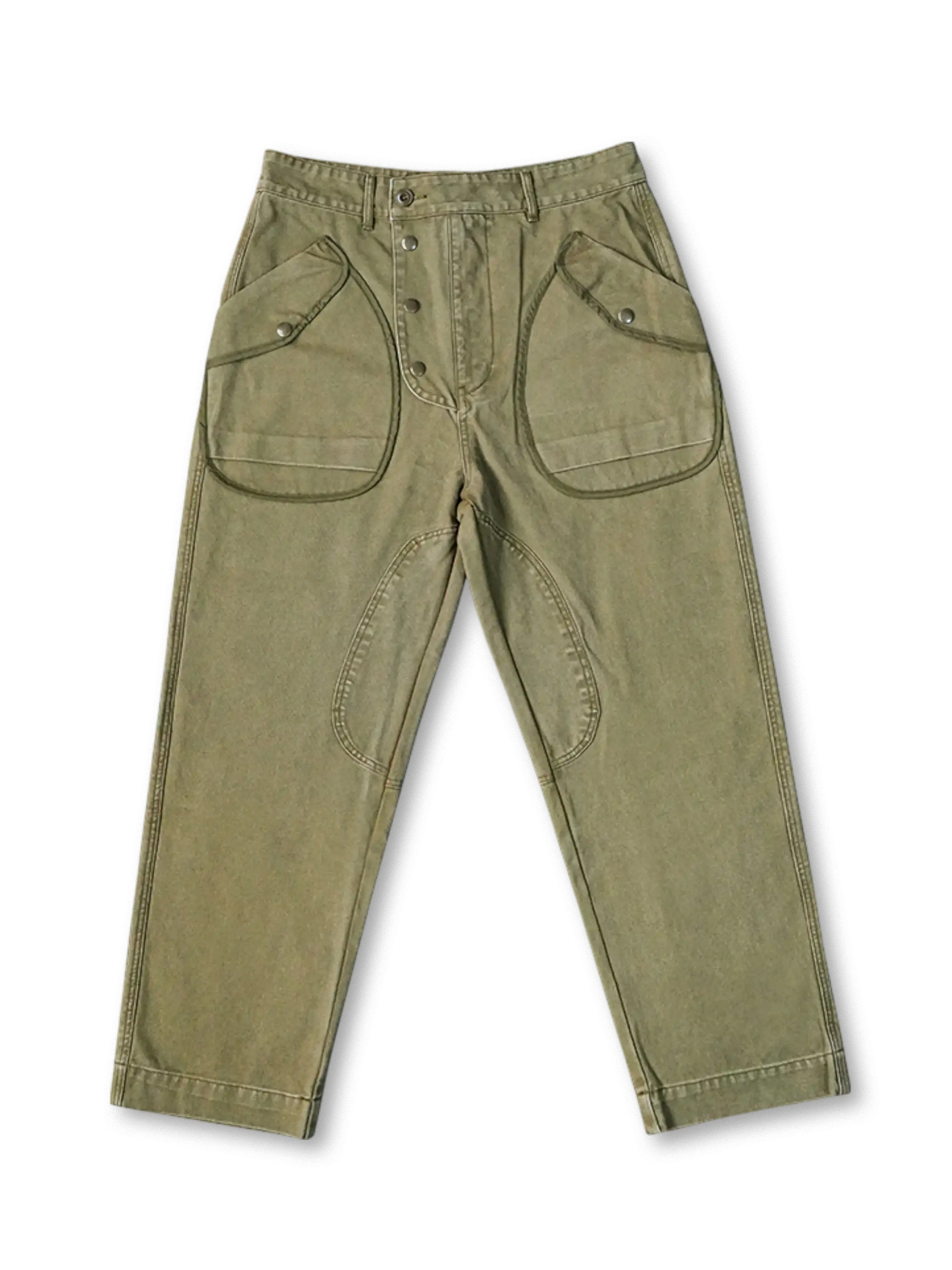 米陸軍消防士由来のヘビーウェイトコットン製ワイドカーゴパンツ、耐久性とヴィンテージ感が特徴