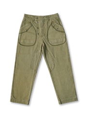 米陸軍消防士由来のヘビーウェイトコットン製ワイドカーゴパンツ、耐久性とヴィンテージ感が特徴