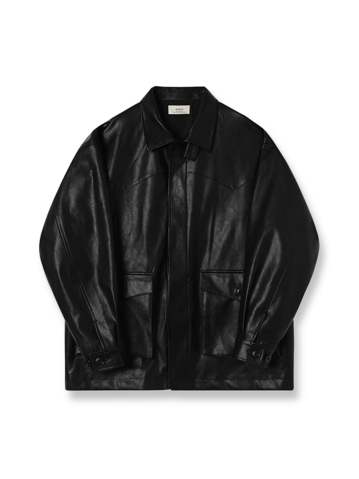 ヴィンテージ感あるハンティングスタイルのミドル丈レザージャケット