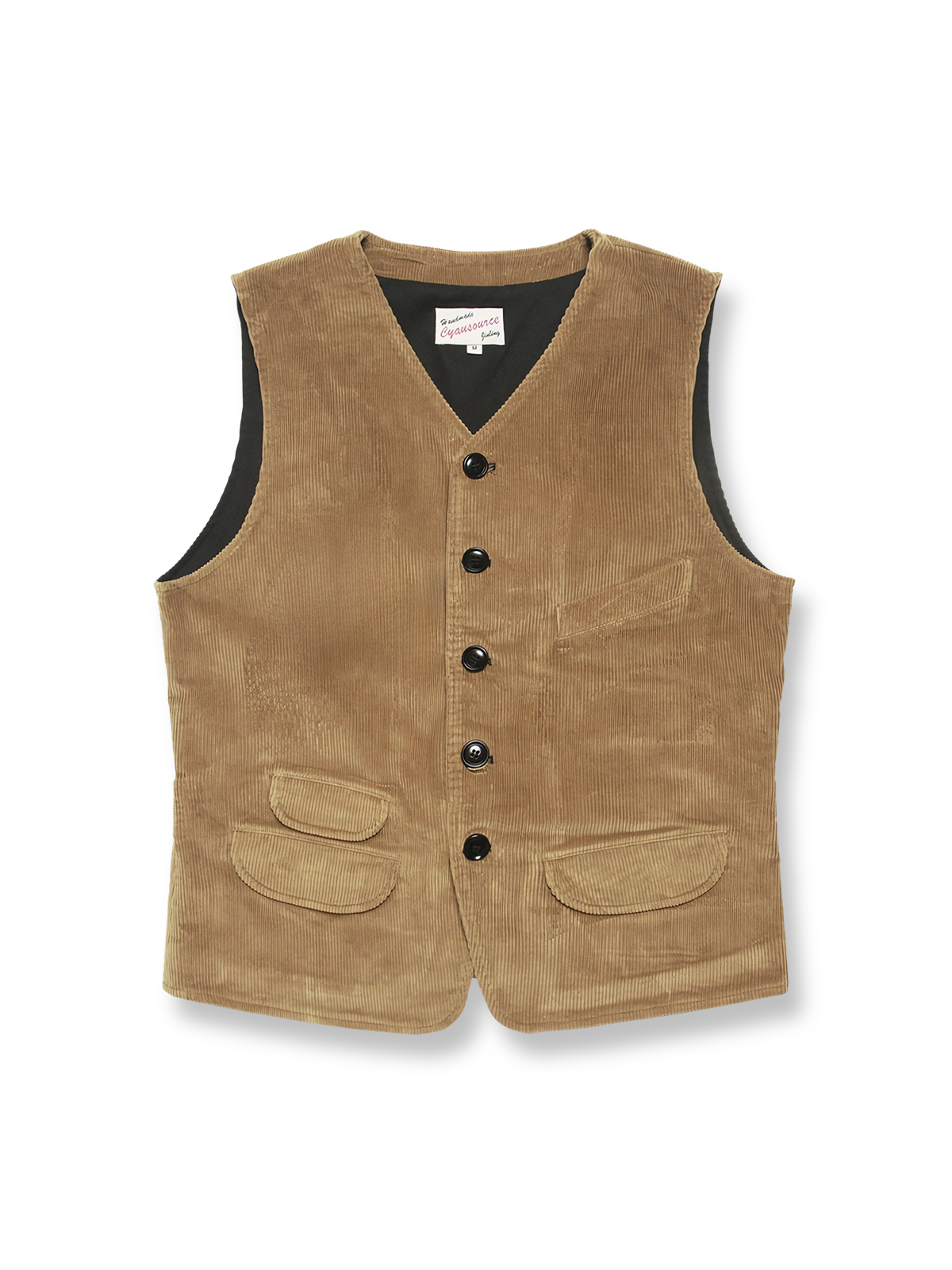 厚手コーデュロイのヴィンテージハンティングワークベスト。複数ポケットと保温性を備えた秋冬向けアイテム。