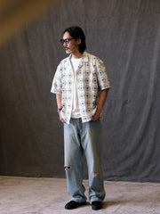 ヴィンテージジャカードキューバシャツ