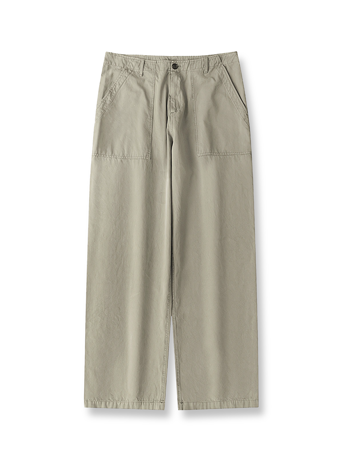 ヴィンテージカーキストレートワークパンツ。