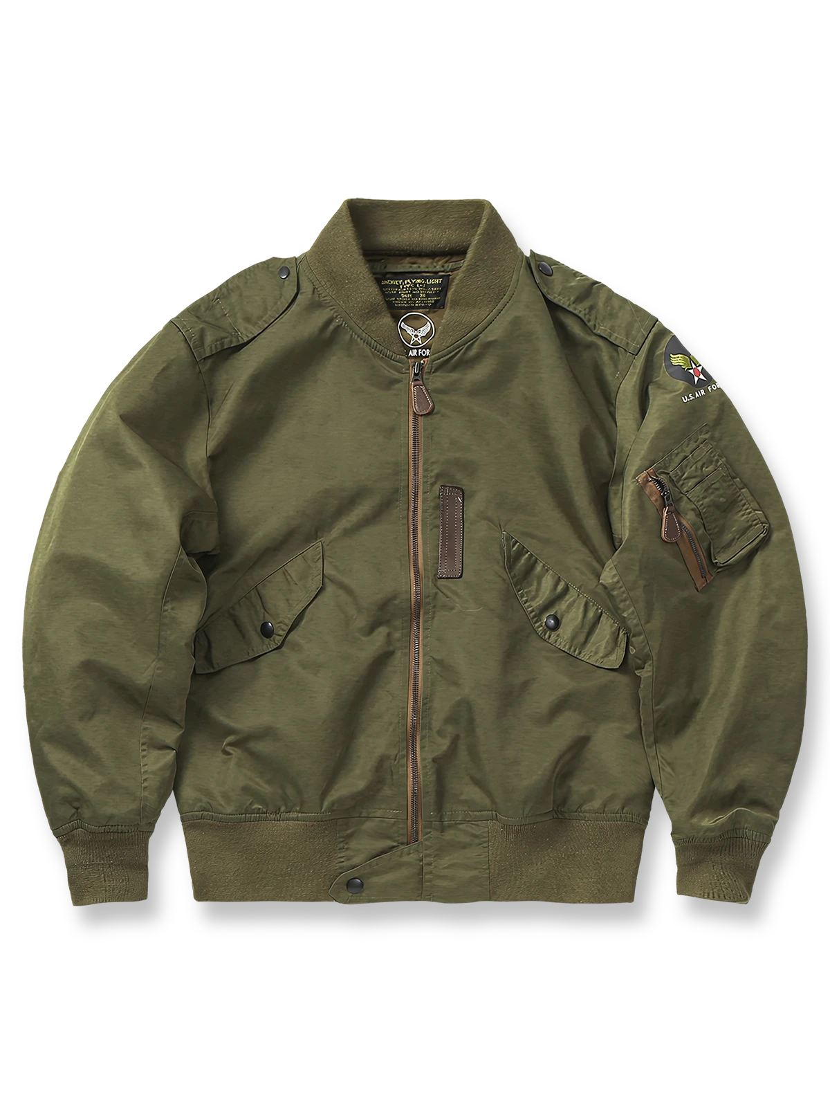 軽量ナイロンとリブディテールが特徴のL-2エアフォースフライトジャケット。