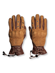 ヴィンテージ風羊革バイカーズグローブ(メタル通気孔・調整ストラップ付き)