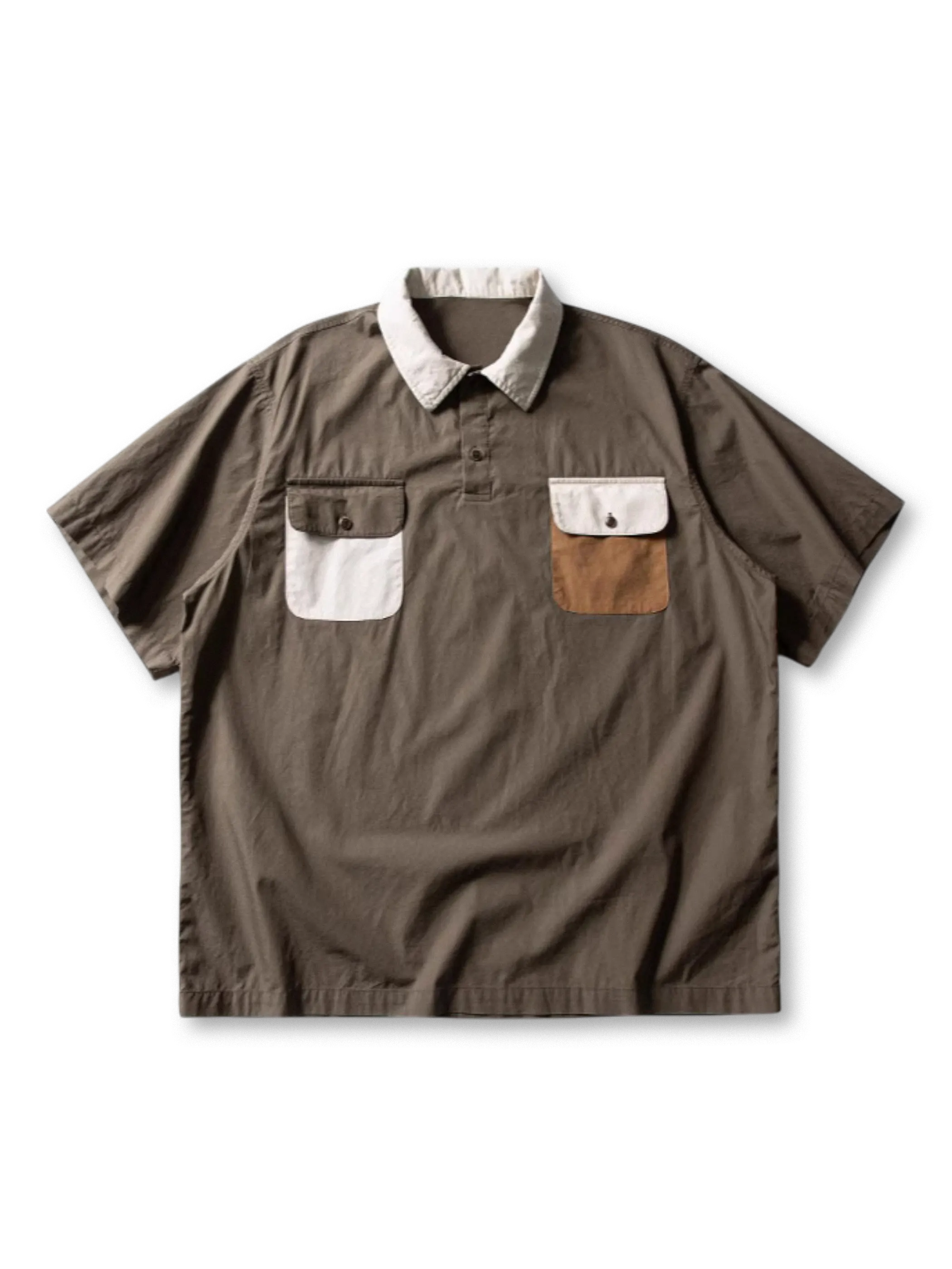 1940~50年代ワークシャツをルーツに持つウォッシュ加工のポケット付きワークポロシャツ