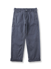 6ポケットとYKKジッパー、重ねポケットが特徴のヴィンテージ風コットンワークパンツの全体像。