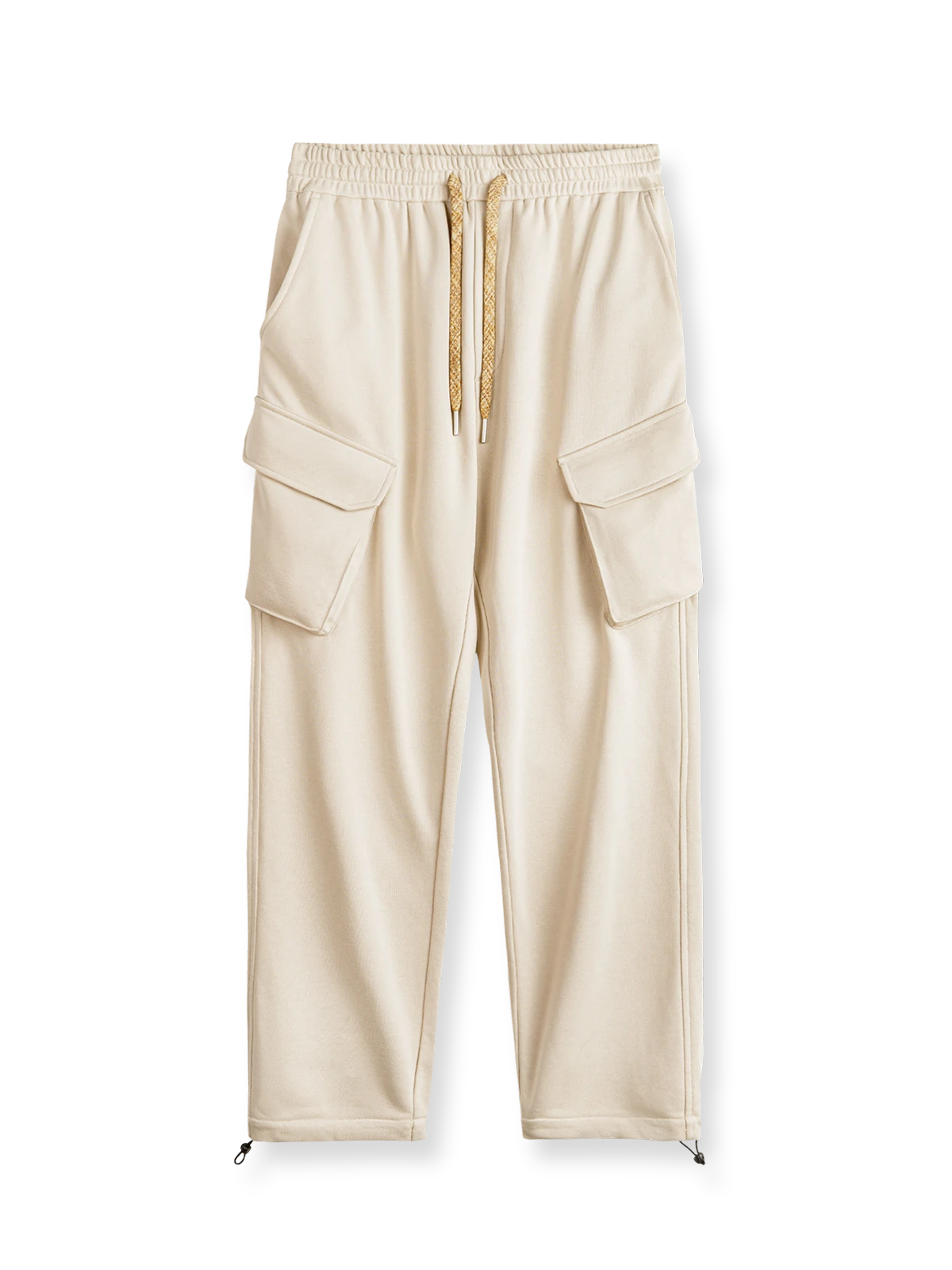 ヴィンテージ感ある多ポケットとテーパードジョガーシルエットを備えたコットンポリエステル混紡パンツ。