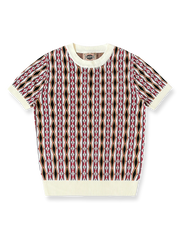 ナバホ柄プリントが映えるヴィンテージ風半袖Tシャツ