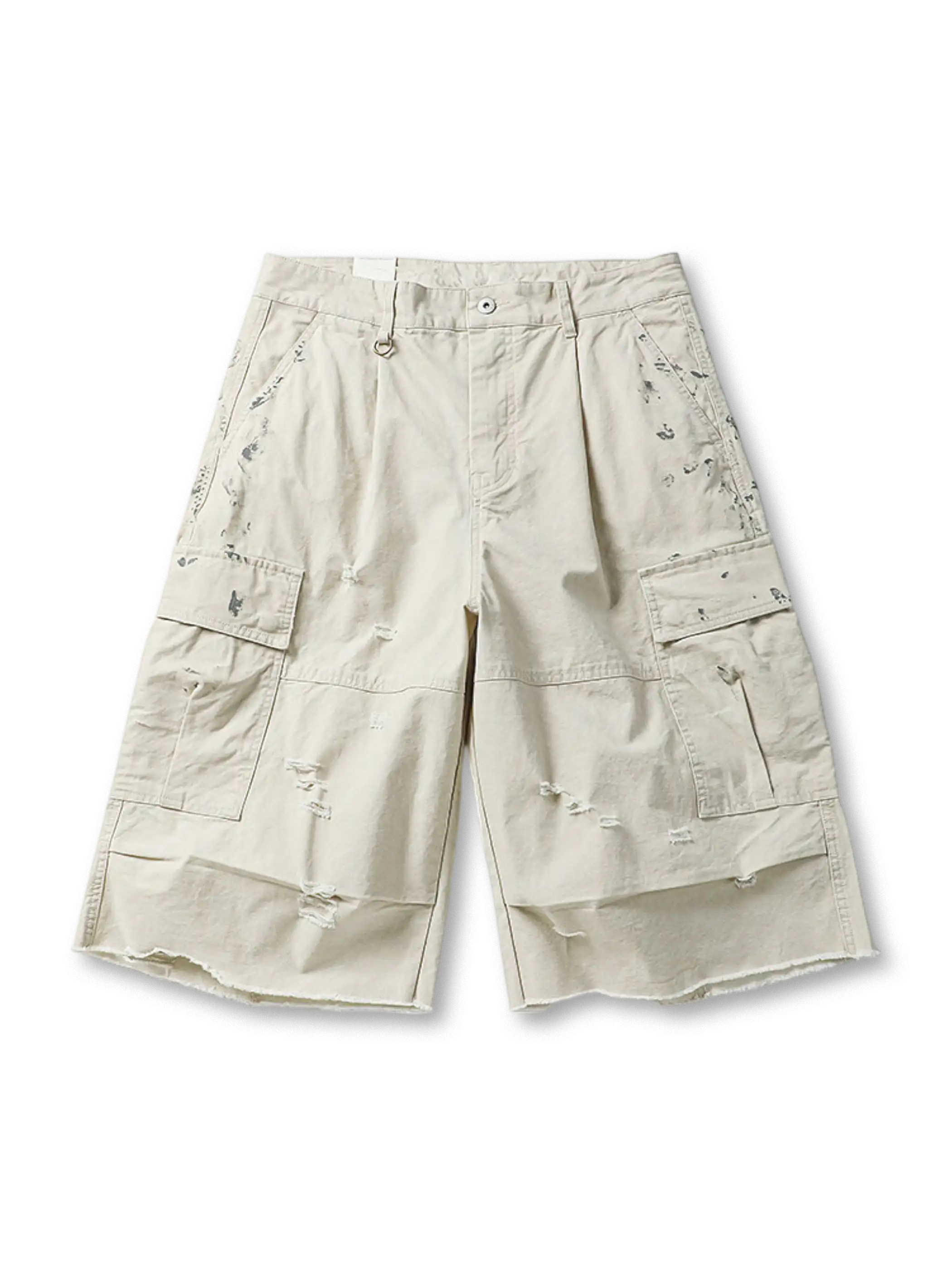 ヴィンテージペイントスプラッターカーゴショーツ全体像