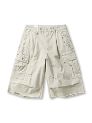 ヴィンテージペイントスプラッターカーゴショーツ全体像